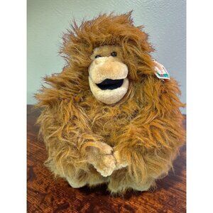 Vintage A&A Bungee Orangutan Plush Stuffed Animal Toy 12" Fluffy Brown Fur tag